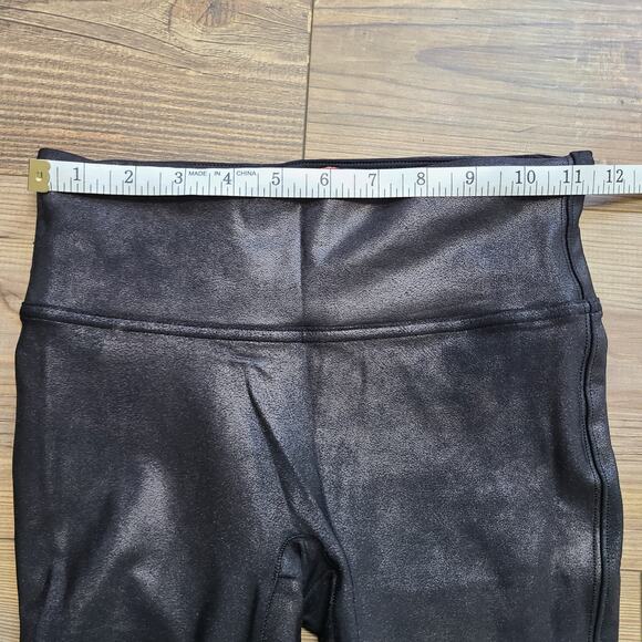 Spanx Black Faux Leather Womens Leggings Size XS Stretch Black Shapewear FLAW130 - Picture 7 of 10